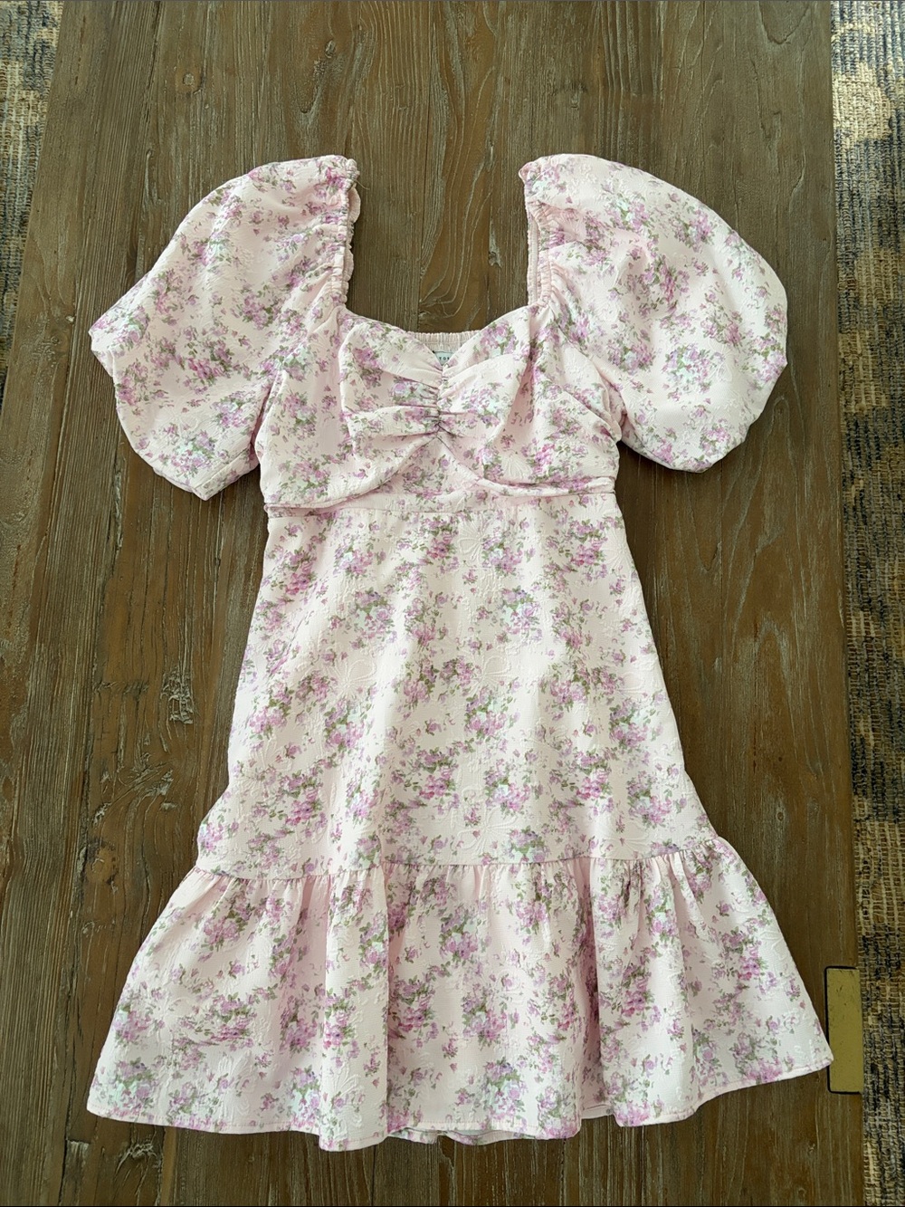 English Factory size small Pink Floral Puff-Sleeve Dress